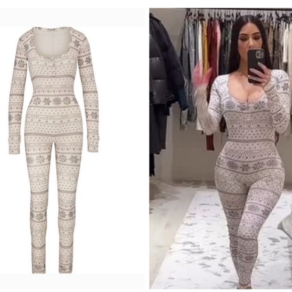 Skims Pointelle Henley Onesie - cream - Picture 2 of 7